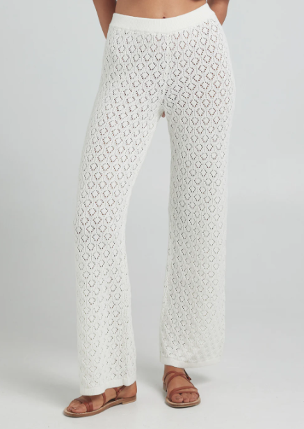 Poolside Paradiso - Mimosa Knit Pant - Gardenia