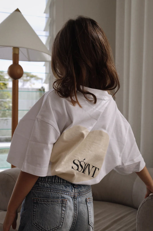 Ssaint Apparel - Heart Tee - Cream on White - Kids