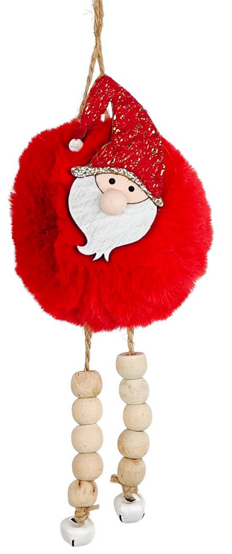 Fluffy Santa & Raindeer Dangly Legs - Hanging Decor - Red/White
