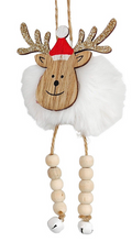 Load image into Gallery viewer, Fluffy Santa &amp; Raindeer Dangly Legs - Hanging Decor - Red/White
