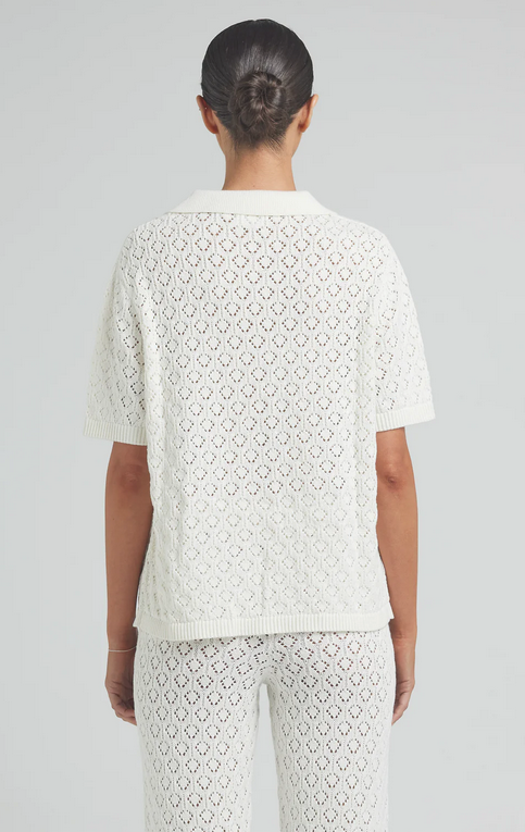 Poolside Paradiso - Mimosa Knit Shirt - Gardenia