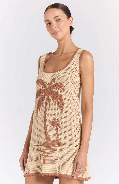 Poolside Paradiso - Palm Beach U Crochet Knit Dress - Sand