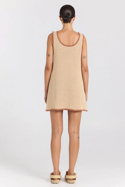 Poolside Paradiso - Palm Beach U Crochet Knit Dress - Sand