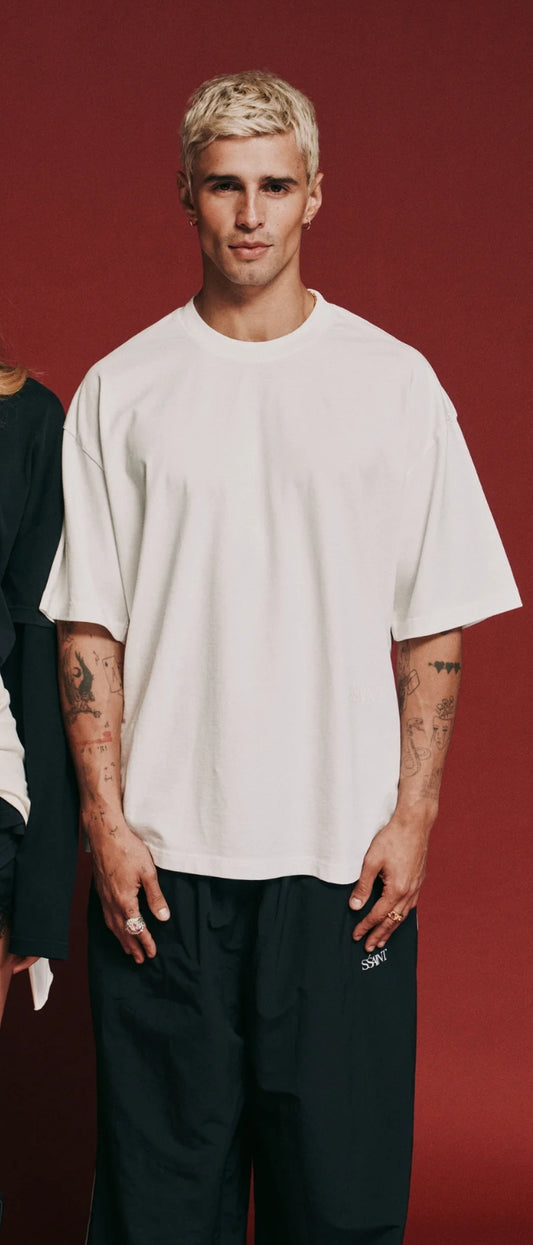SSAINT - THE LEGACY TEE - WASHED WHITE // TONAL LOGO