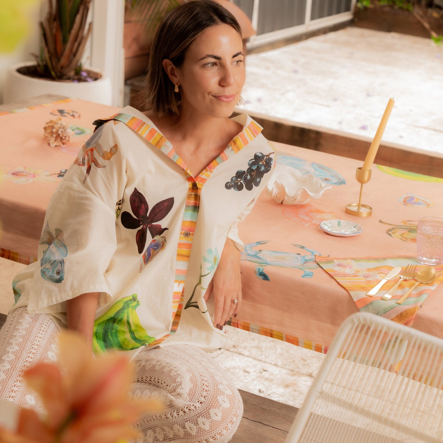 Wandering Folk X Annie Everingham - Over Swim Shirt - Seaside