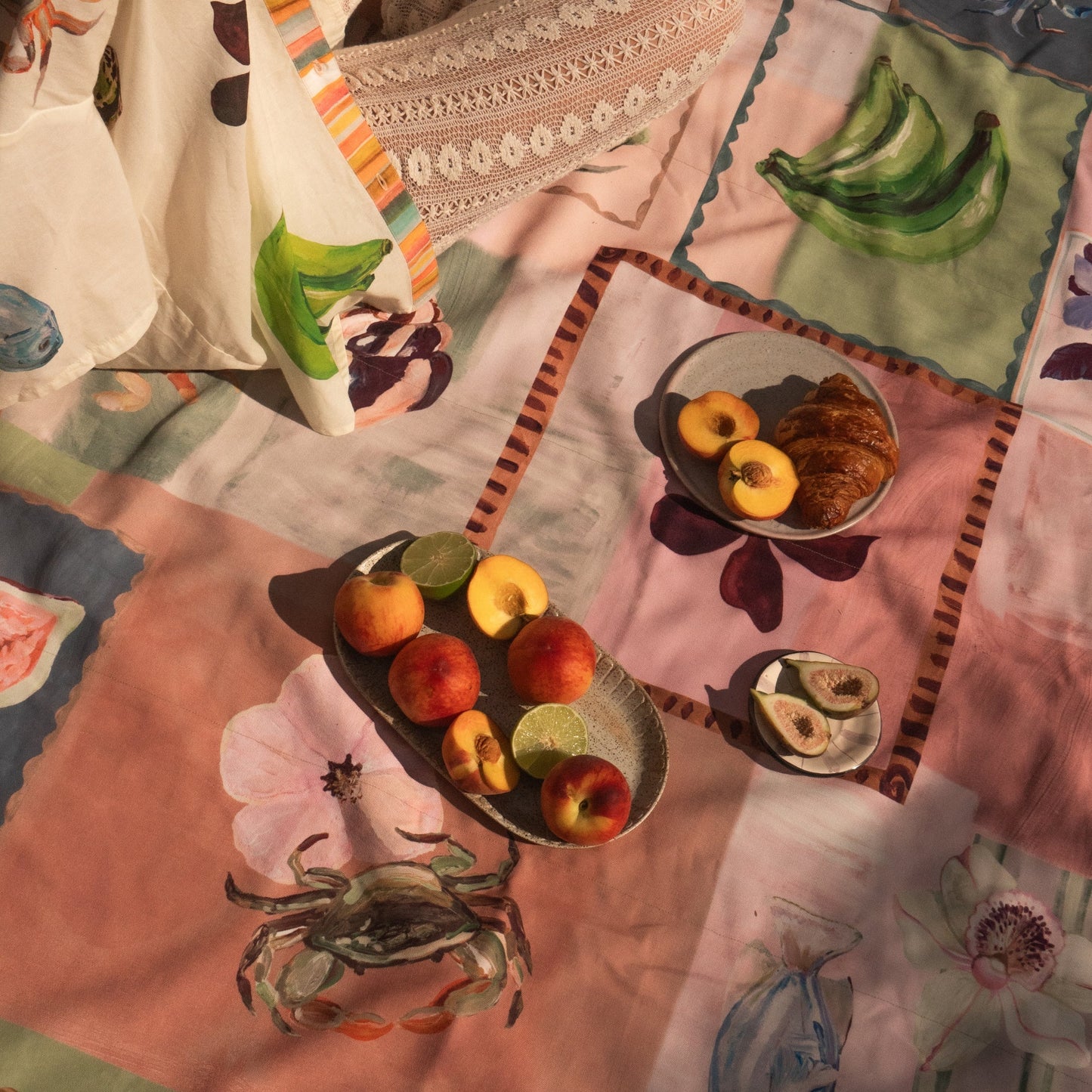 Wandering Folk X Annie Everingham Picnic Rug - Patchwork Sea