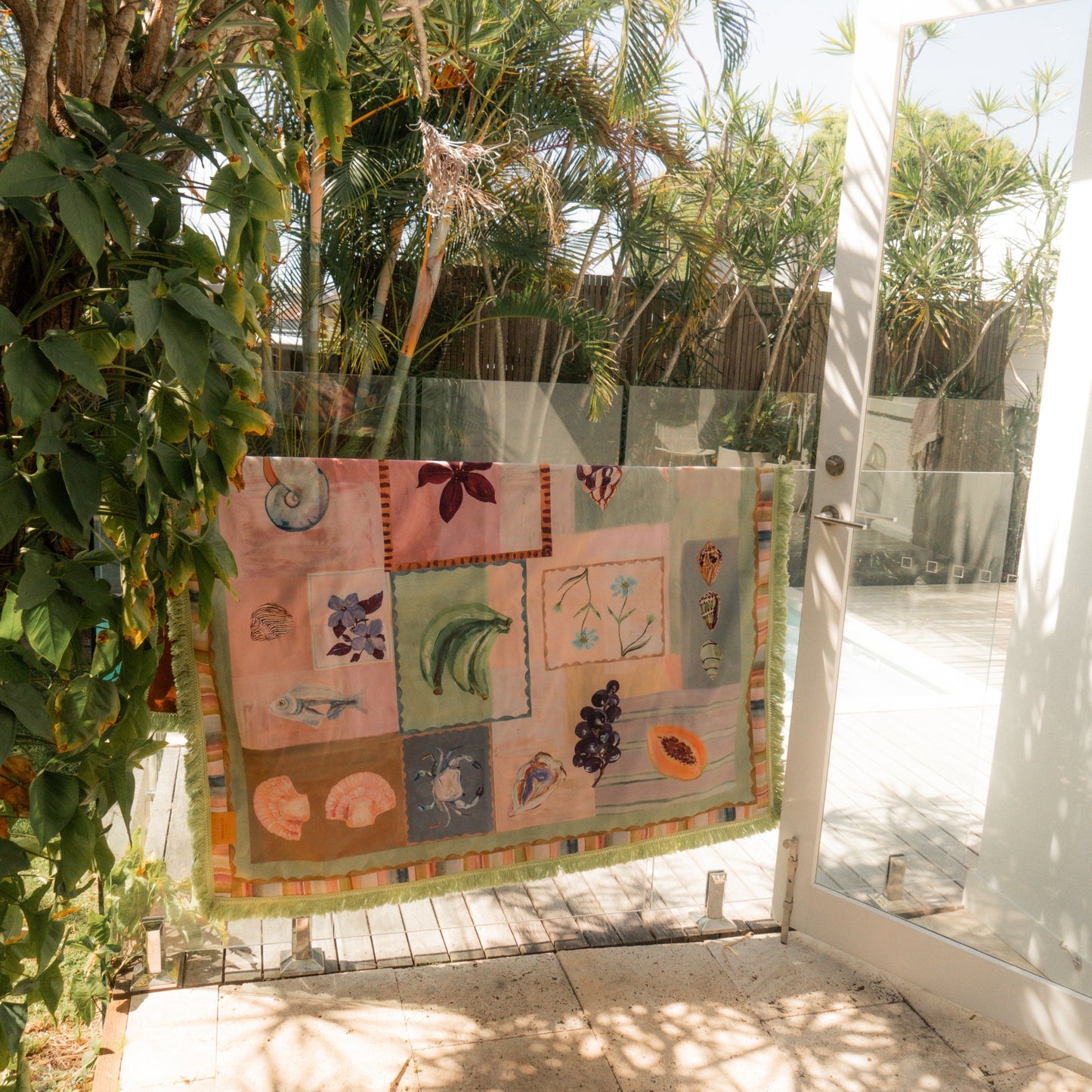 Wandering Folk X Annie Everingham Picnic Rug - Patchwork Sea