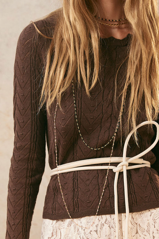 Spell - Lou Lou Knit Top - Cacao