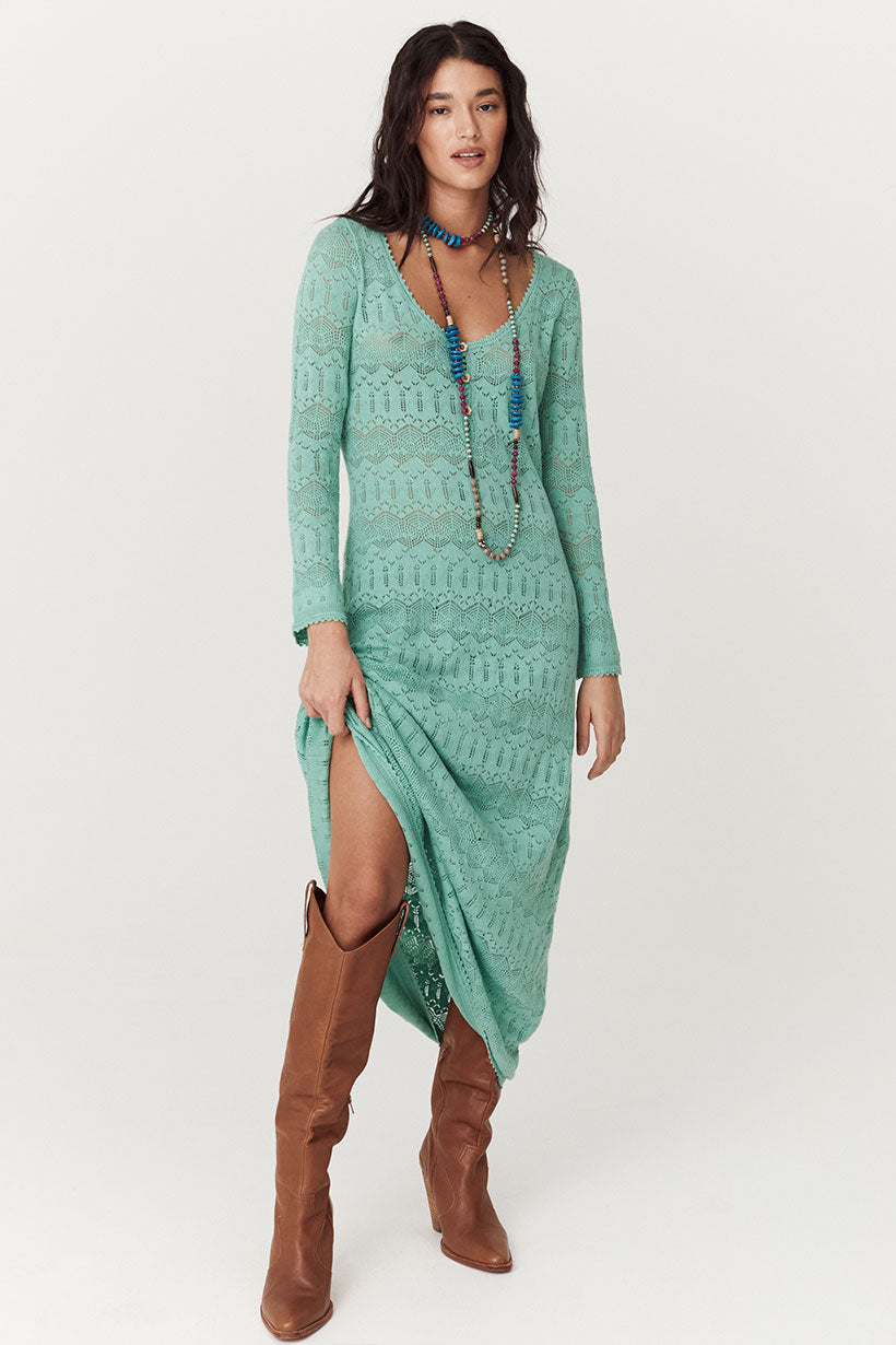 Spell - Siesta Pointelle Dress - Seafoam