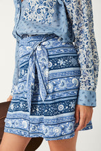 Load image into Gallery viewer, Spell - Sunshine Bandit Wrap Mini Skirt - Chambray
