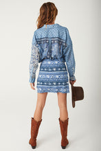 Load image into Gallery viewer, Spell - Sunshine Bandit Wrap Mini Skirt - Chambray
