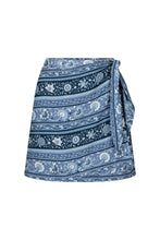 Load image into Gallery viewer, Spell - Sunshine Bandit Wrap Mini Skirt - Chambray
