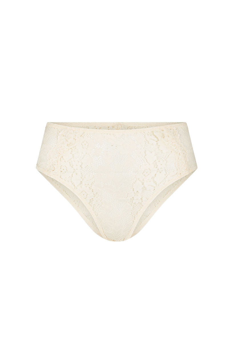 Spell - Free Love Lace High Waisted Brief - Vintage Cream