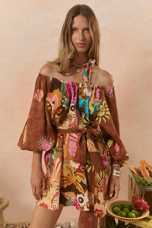 Spell - Birth of Venus Tunic Dress - Caramel