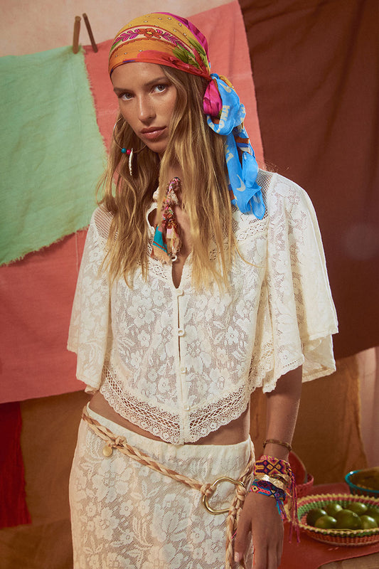 Spell - Free Love Lace Crop - Vintage Cream