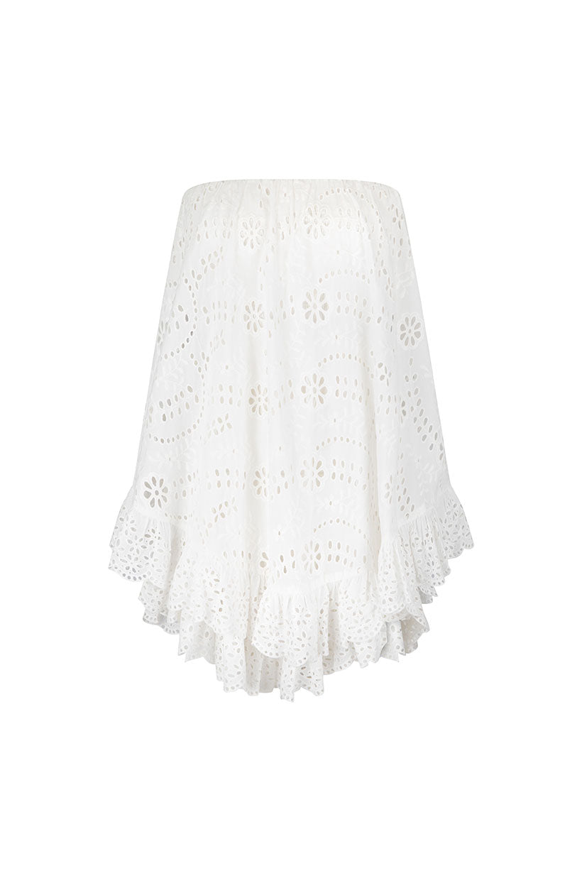 Spell - Yaya Lace Scarf Mini Dress - Antique White