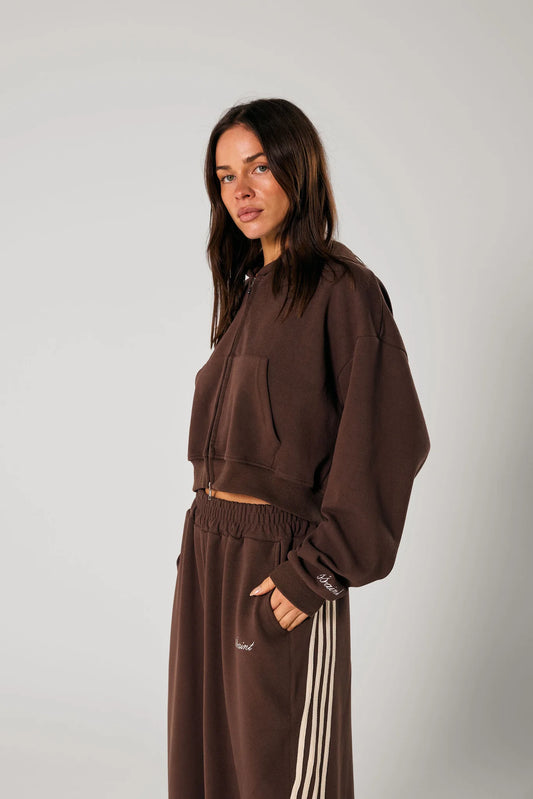 Ssaint - Cropped Hoodie - Brown