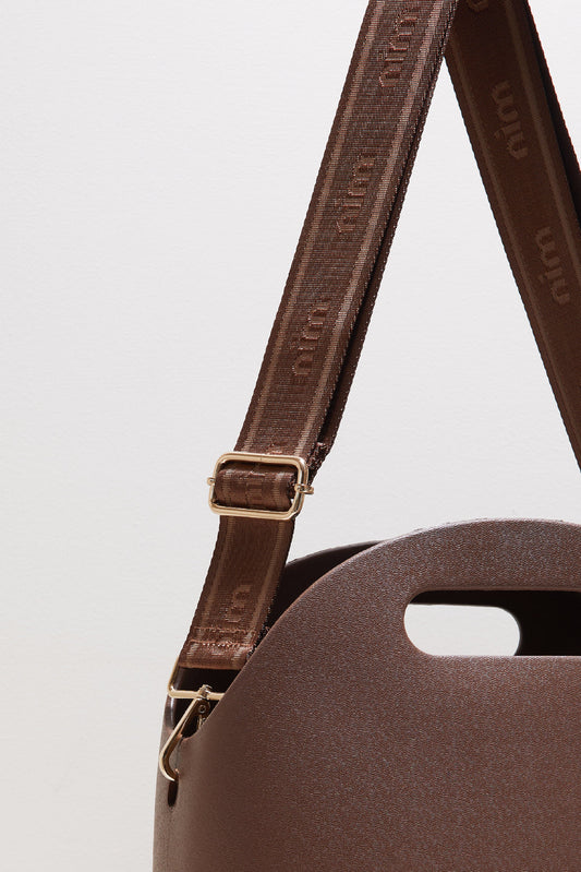Nim The Label - Shoulder Strap - Cocoa Mono - Gold or Silver