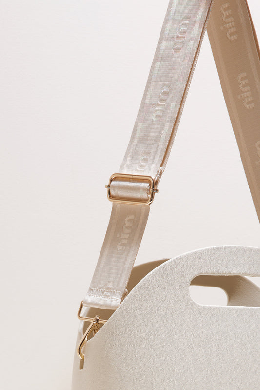 Nim The Label - Shoulder Strap - Creme Mono - Gold or Silver