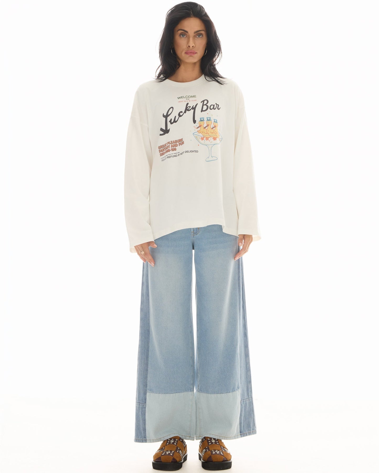 The Tales - Farrah Wide Leg Patch-Worked Denim Jeans