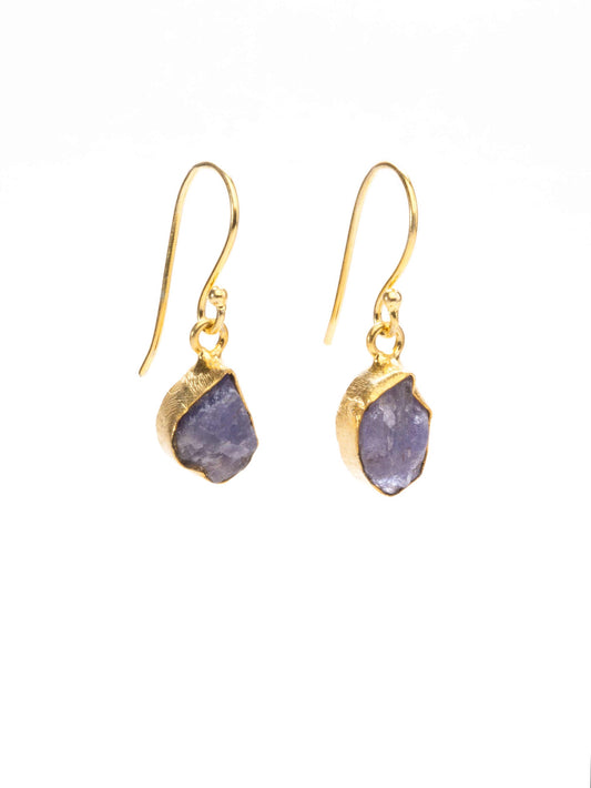 Gold Single Stone Earrings - Various Stones