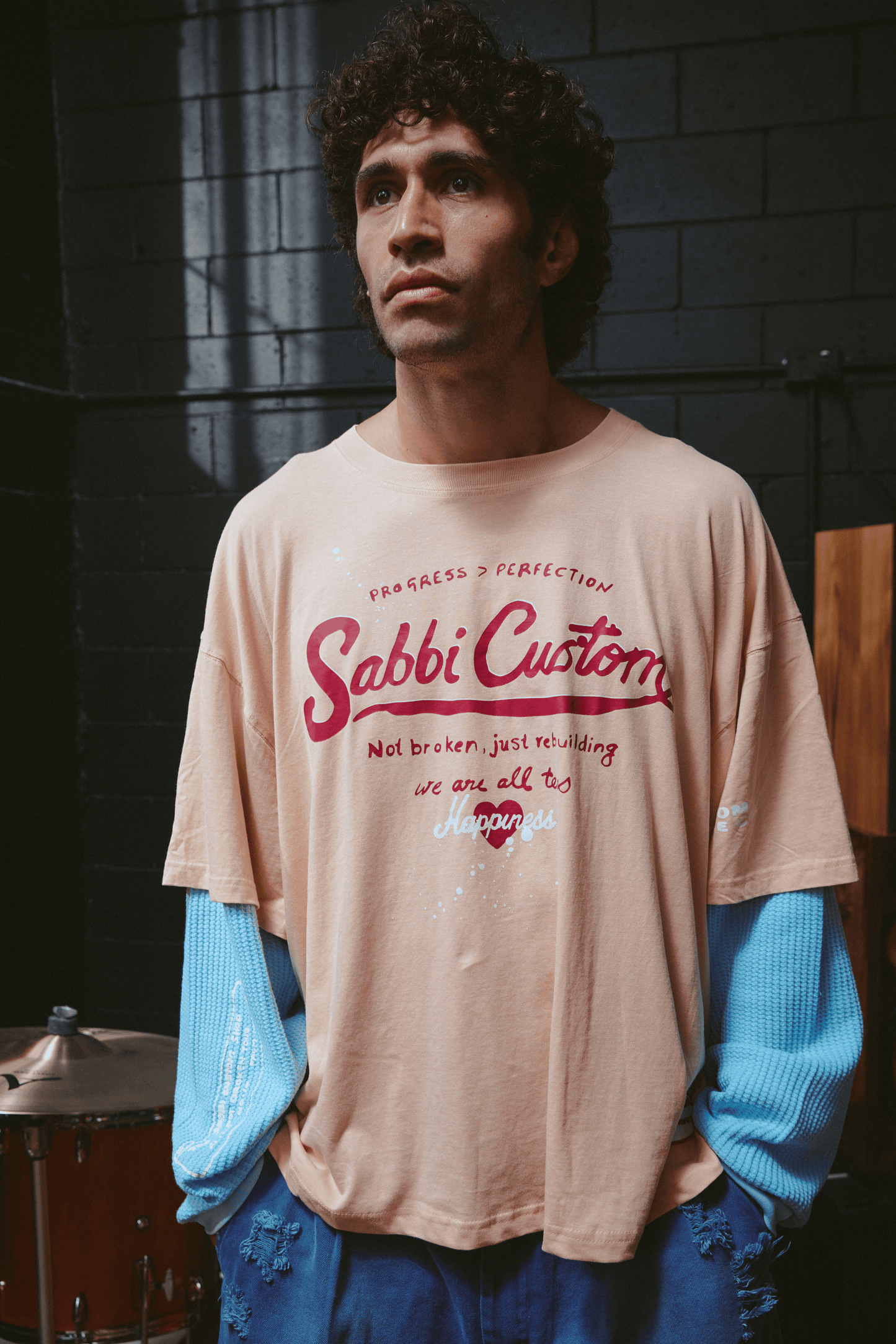 Sabbi - THE LONG SLEEVE SABBI CUSTOM TEE - APRICOT