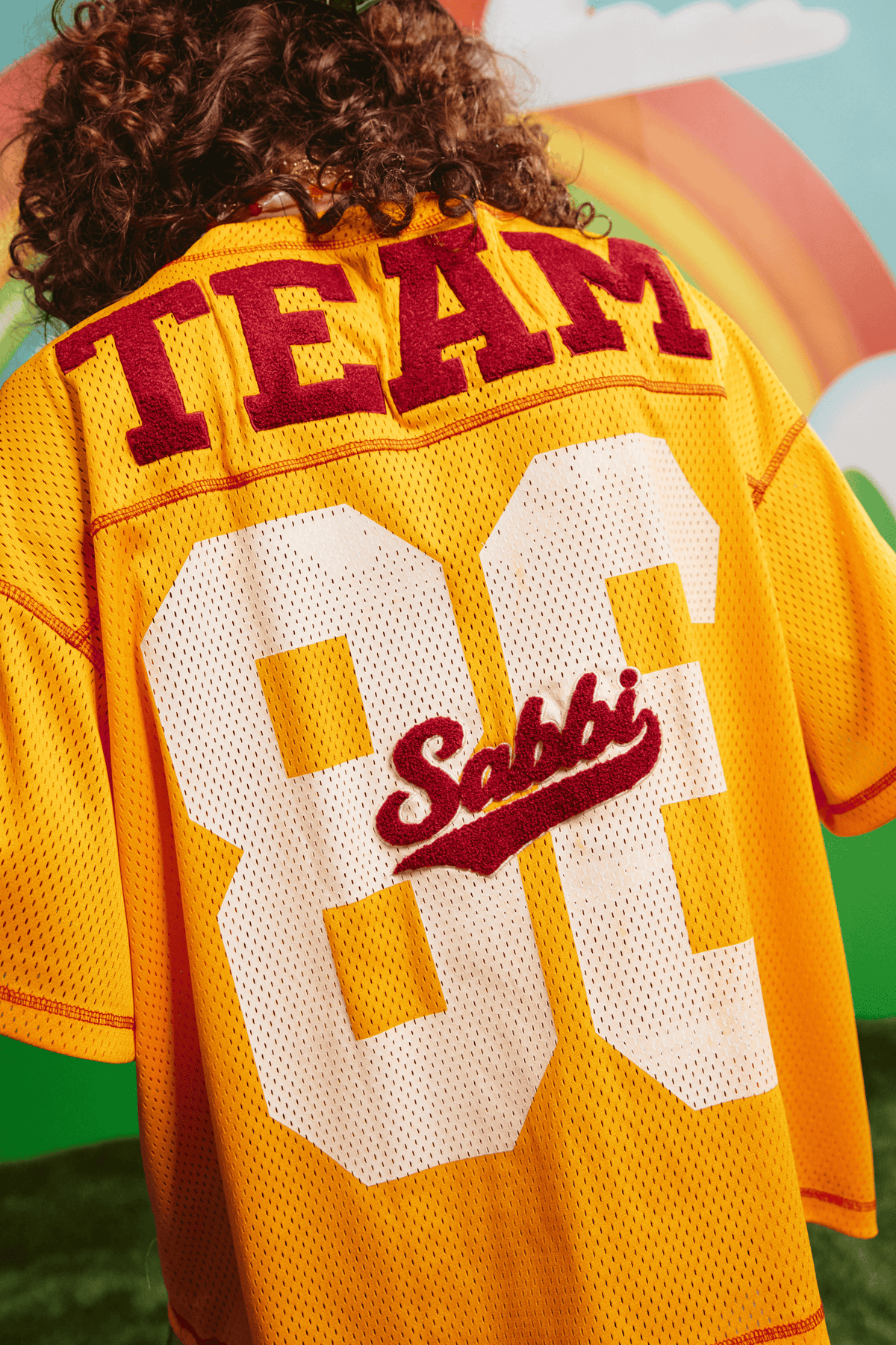 Sabbi - THE SHINE BRIGHT MESH TEE - YELLOW