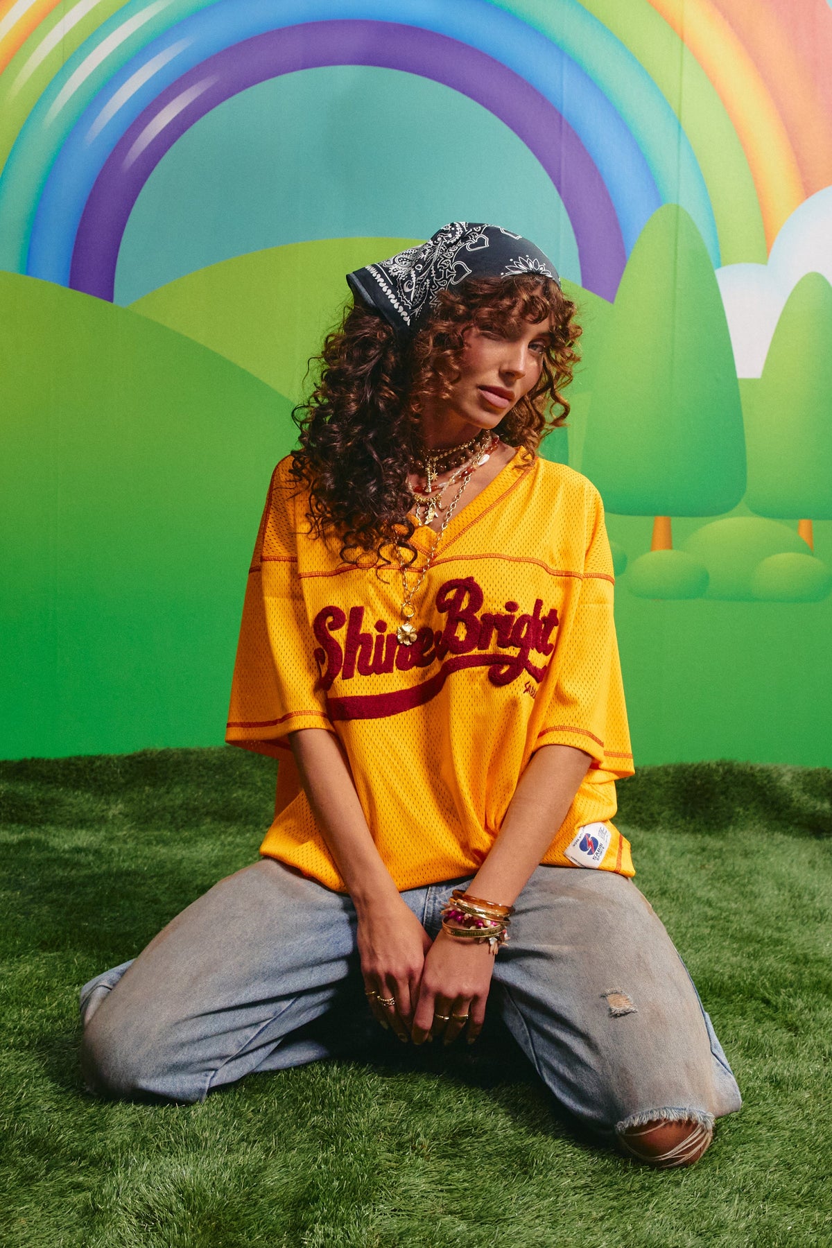 Sabbi - THE SHINE BRIGHT MESH TEE - YELLOW