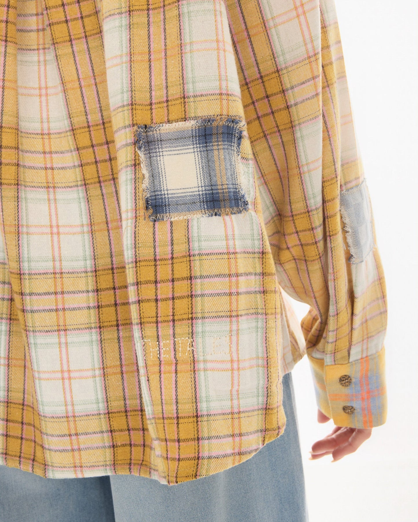 The Tales - Patched Up Yellow Flannel Western Shirt