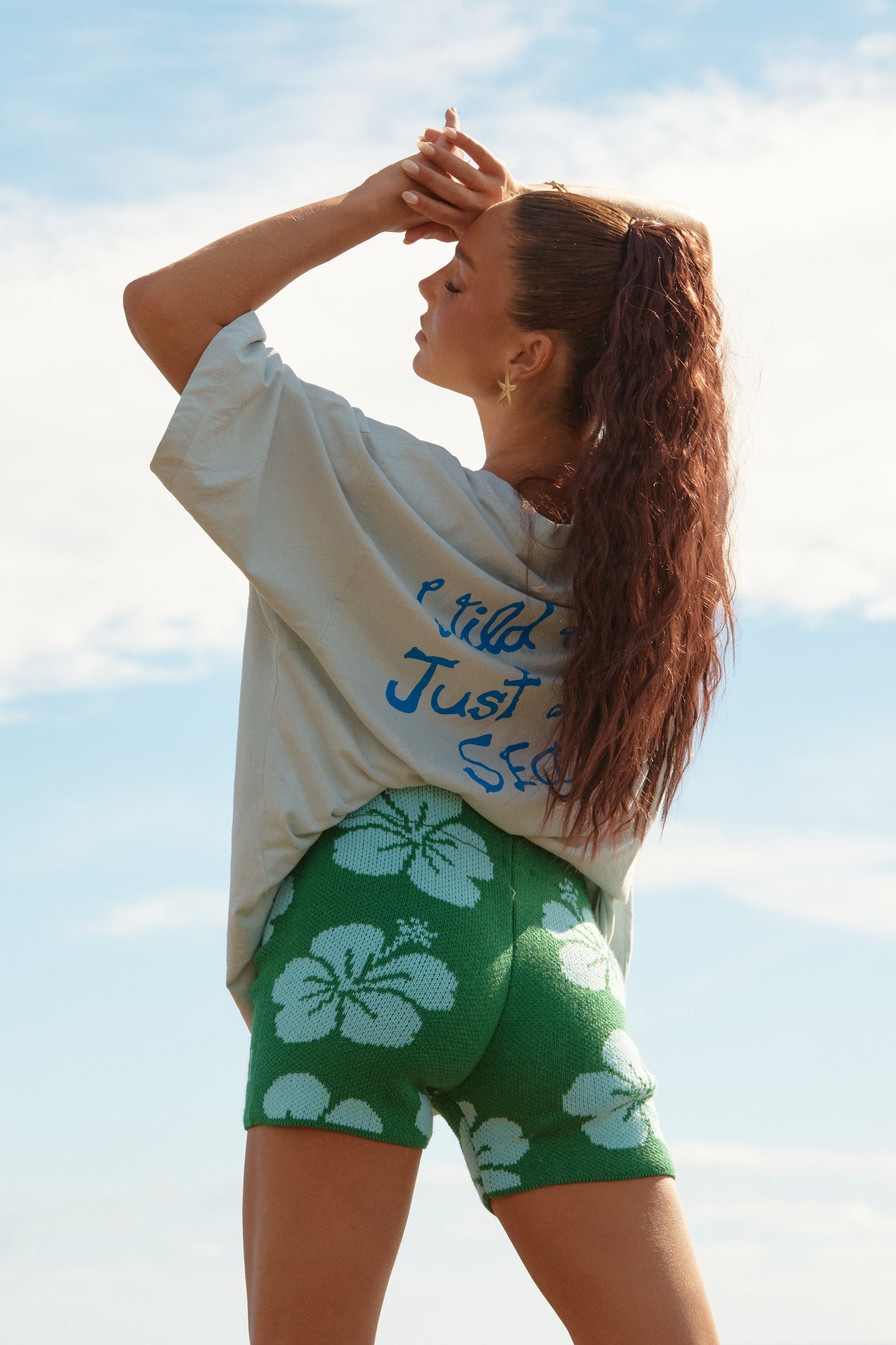 Sabbi - The Hibiscus Knit Bike Pants - Green