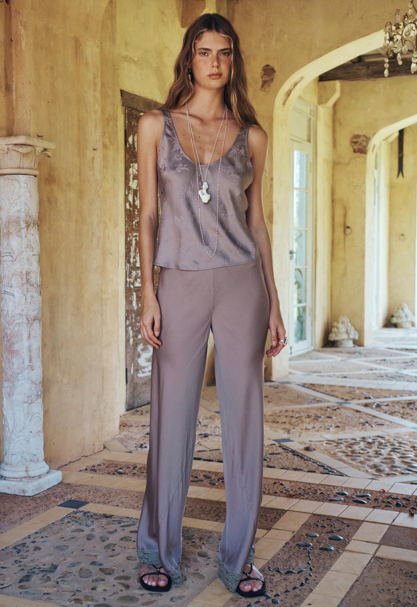 Spell - Vina Lace Bias Pant - Fossil