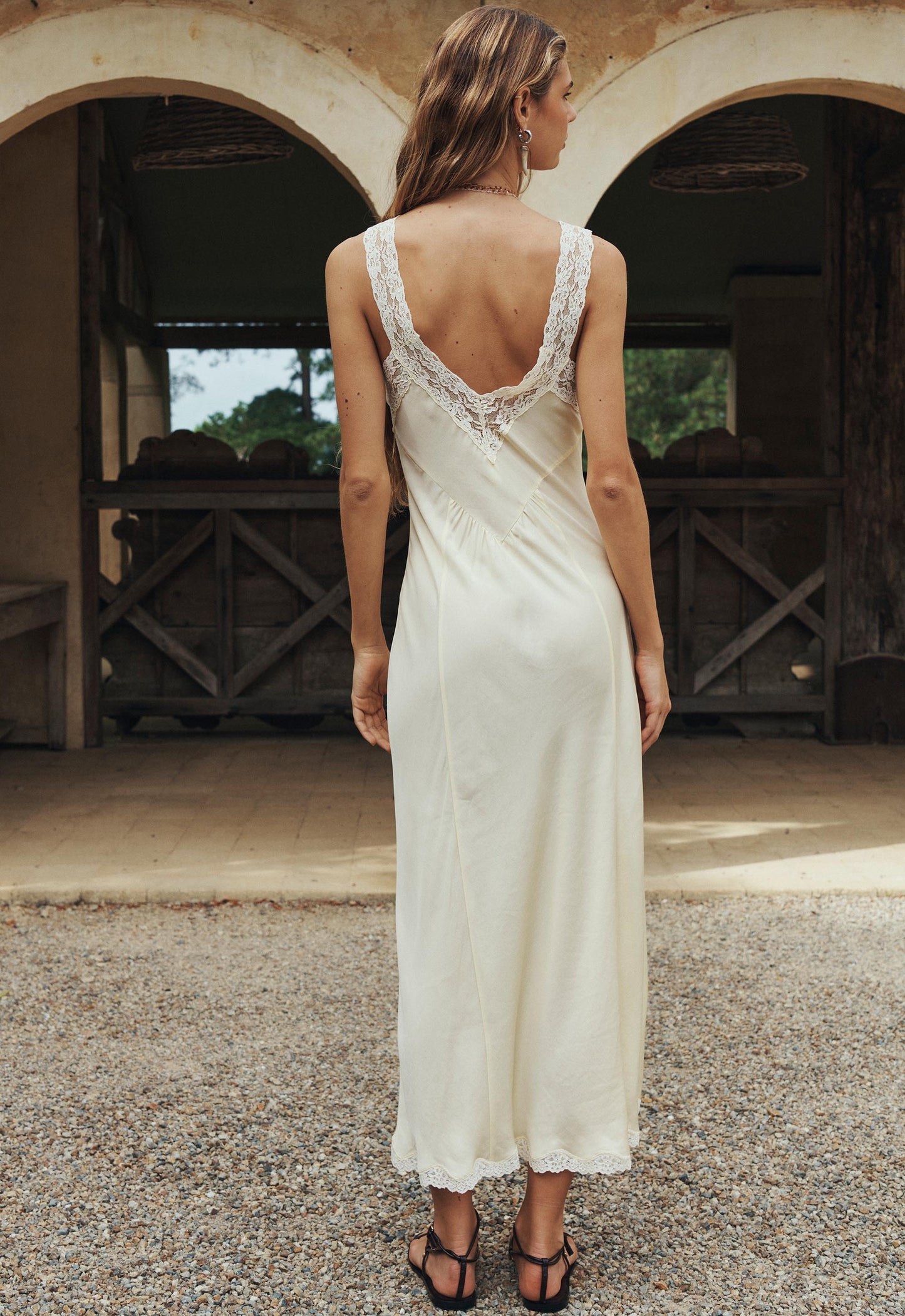 Spell - Vina Lace Slip Dress - Buttermilk