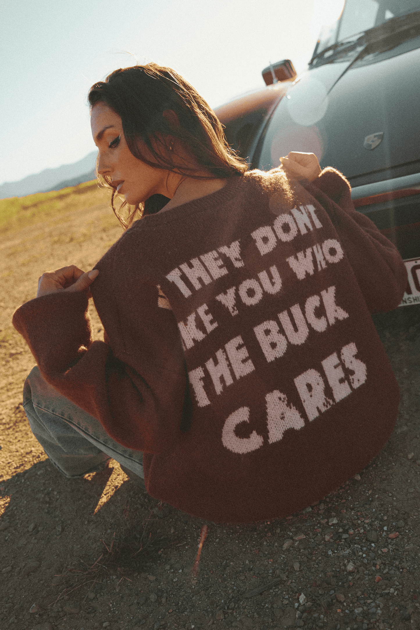 Sabbi - THE WHO THE BUCK CARES KNIT JUMPER - Dropping Weds 15/07/26 - 7pm
