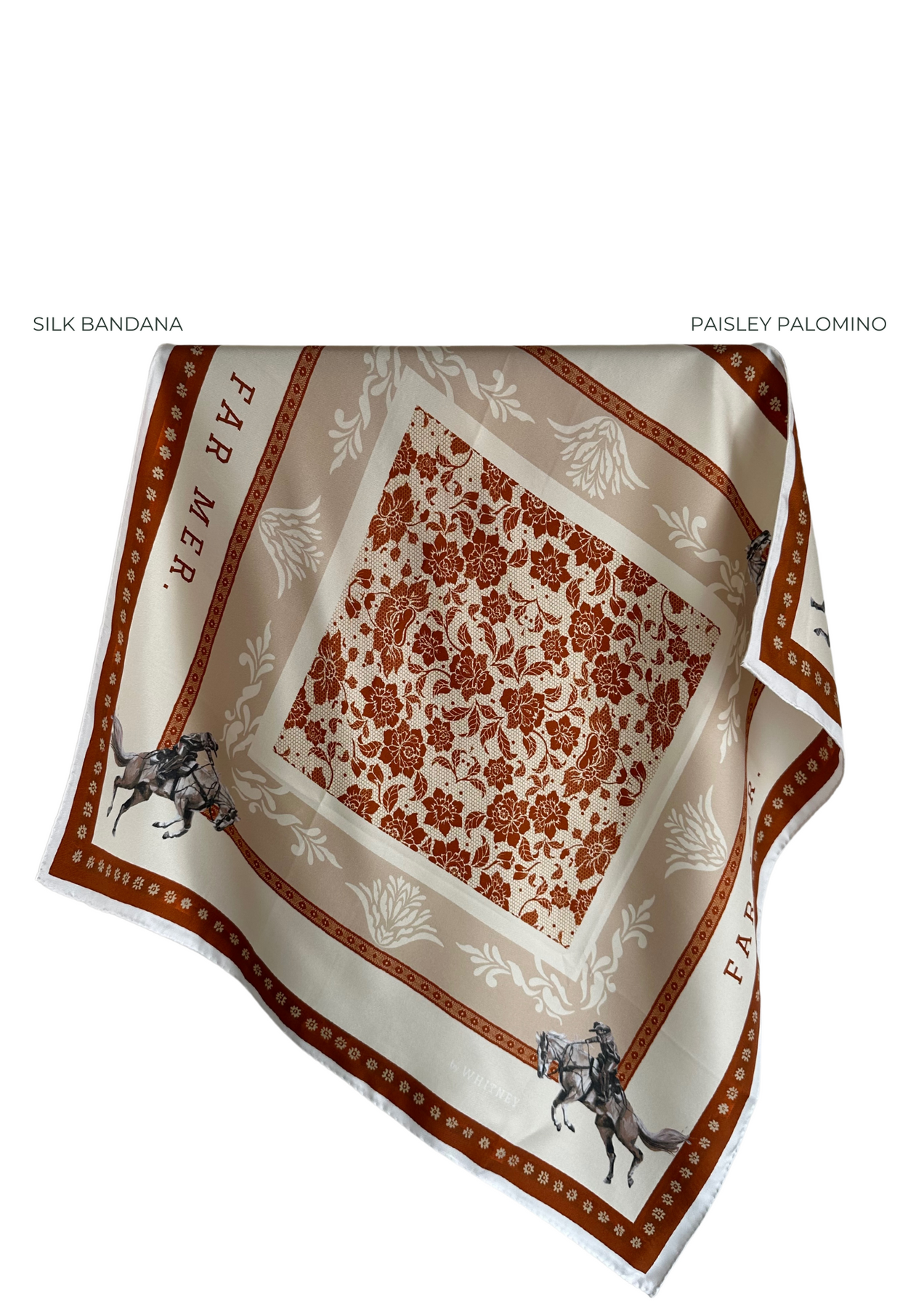 FAR MER By Whitney - Paisley Palomino - Silk Scarf