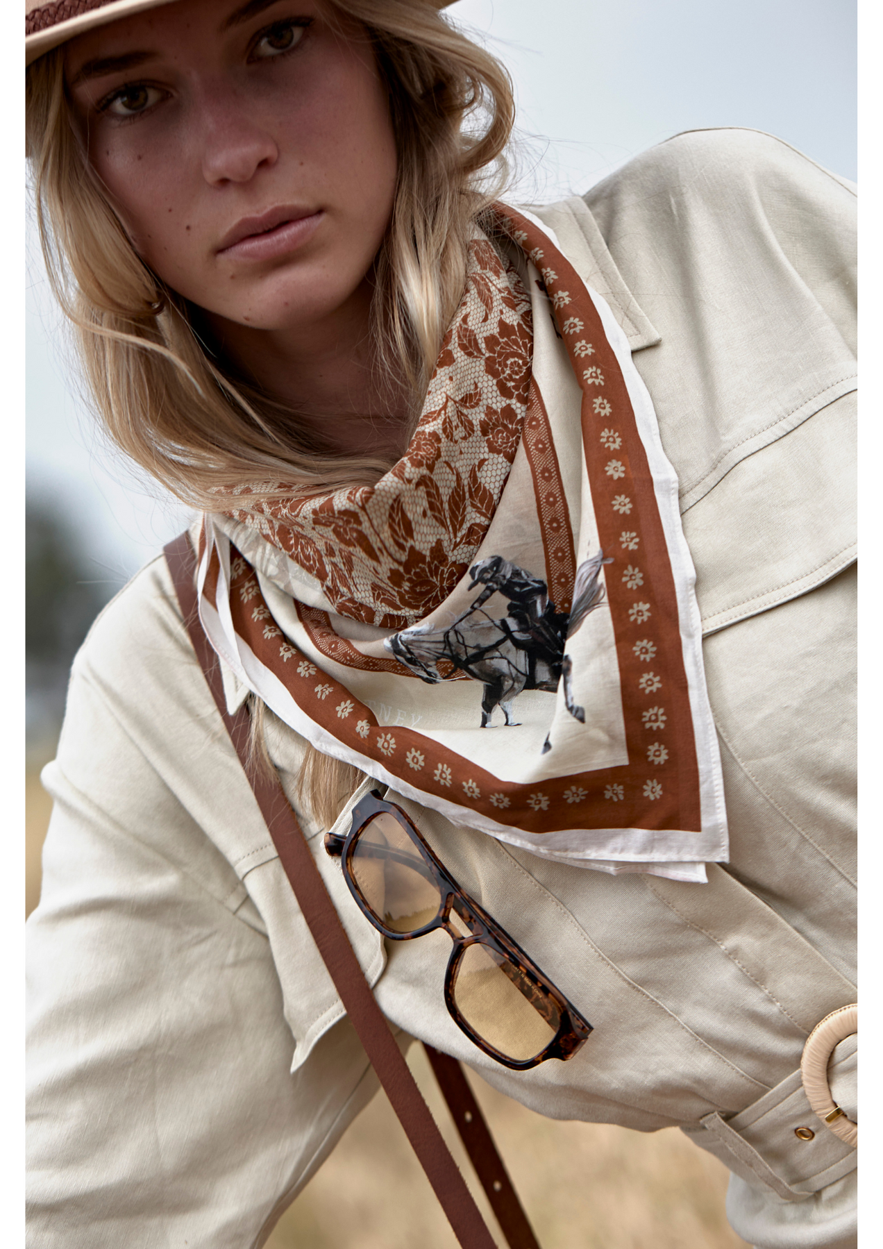 FAR MER By Whitney - Paisley Palomino - Silk Scarf