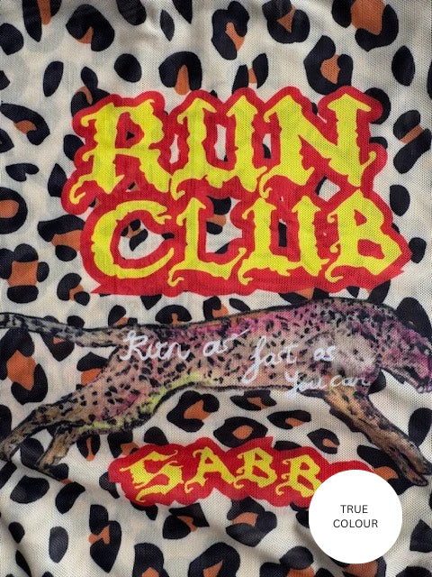 Sabbi - The Run Club Animal Mesh Long Sleeve Top - Leopardi Flames