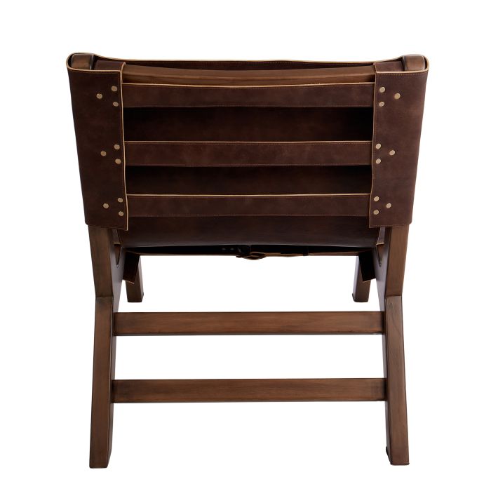 Brown Leather Chair - Walnut