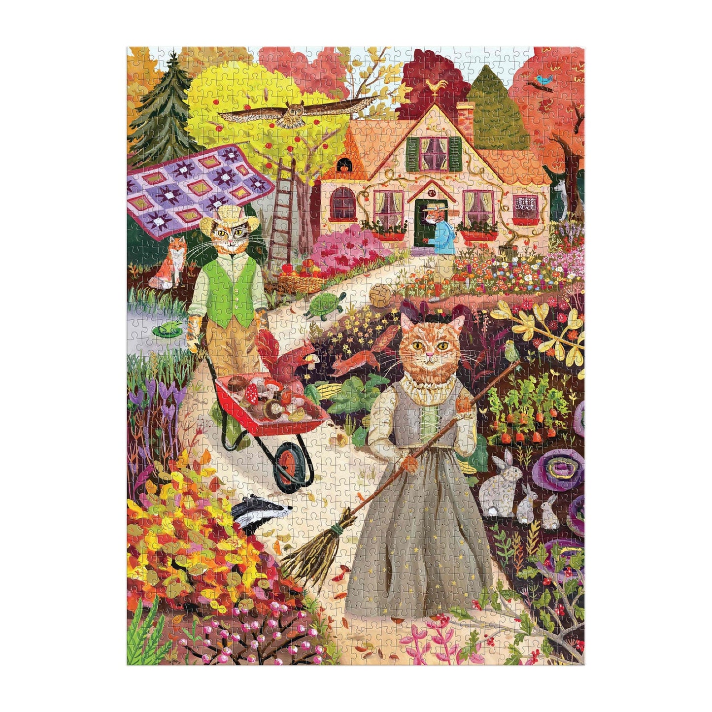 Galison - Cottage Cats Foil Puzzle - 1000pc