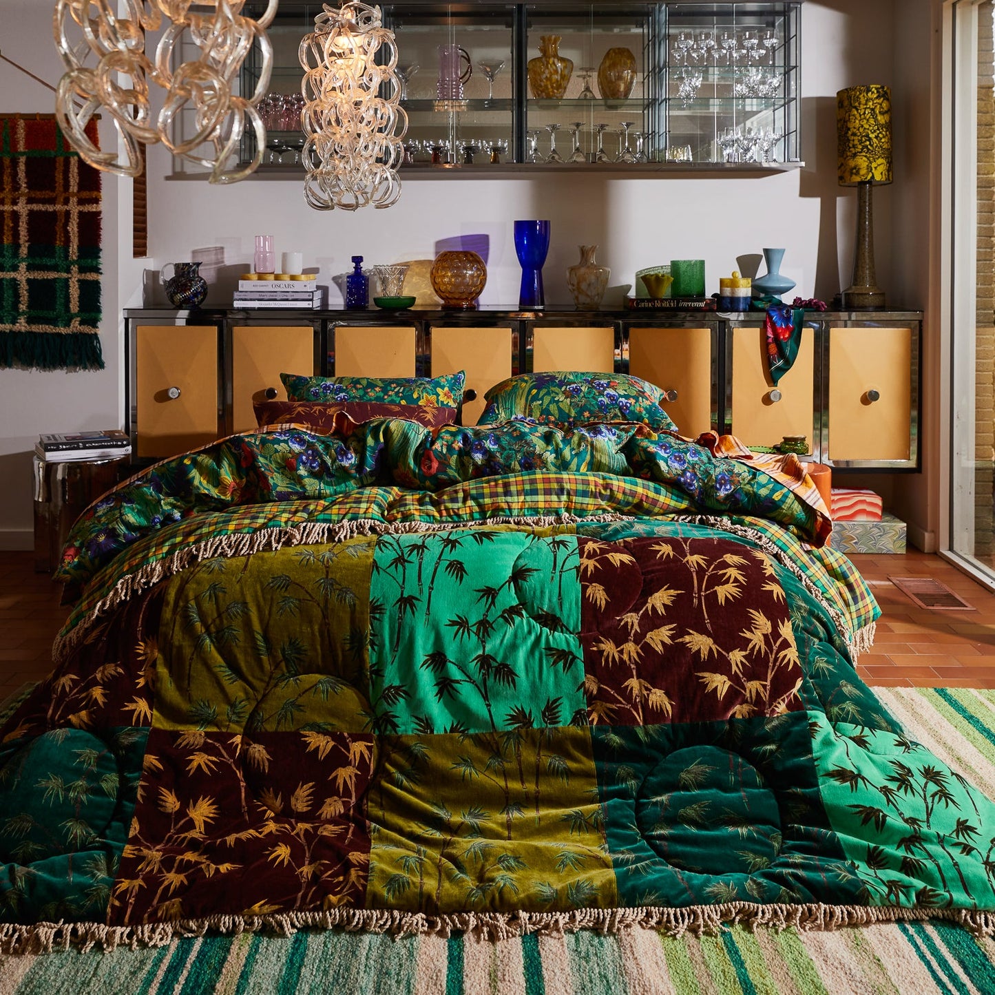 Sage X Clare - Aneta Patchwork Velvet Bedcover
