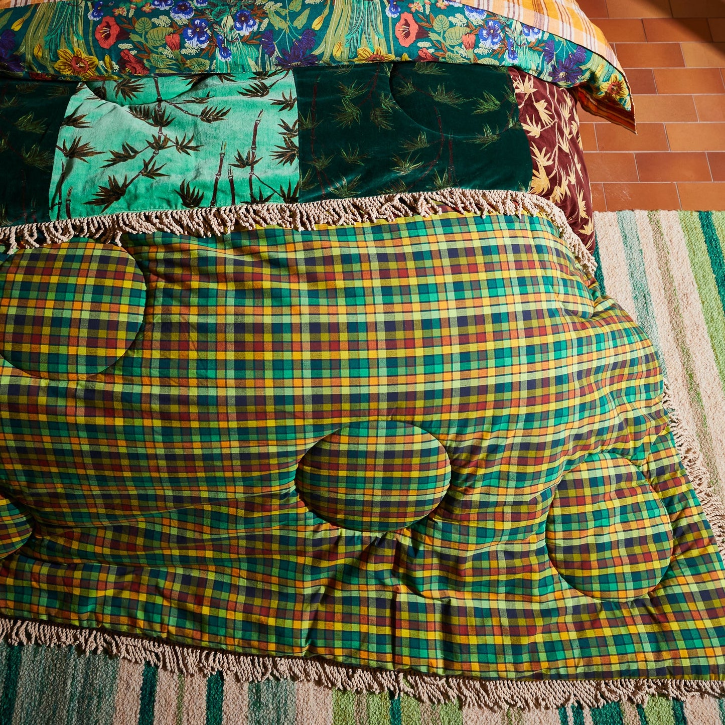 Sage X Clare - Aneta Patchwork Velvet Bedcover