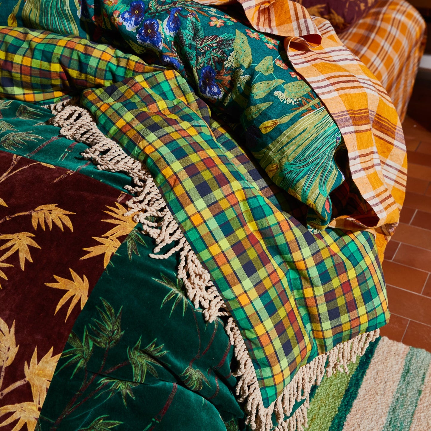 Sage X Clare - Aneta Patchwork Velvet Bedcover