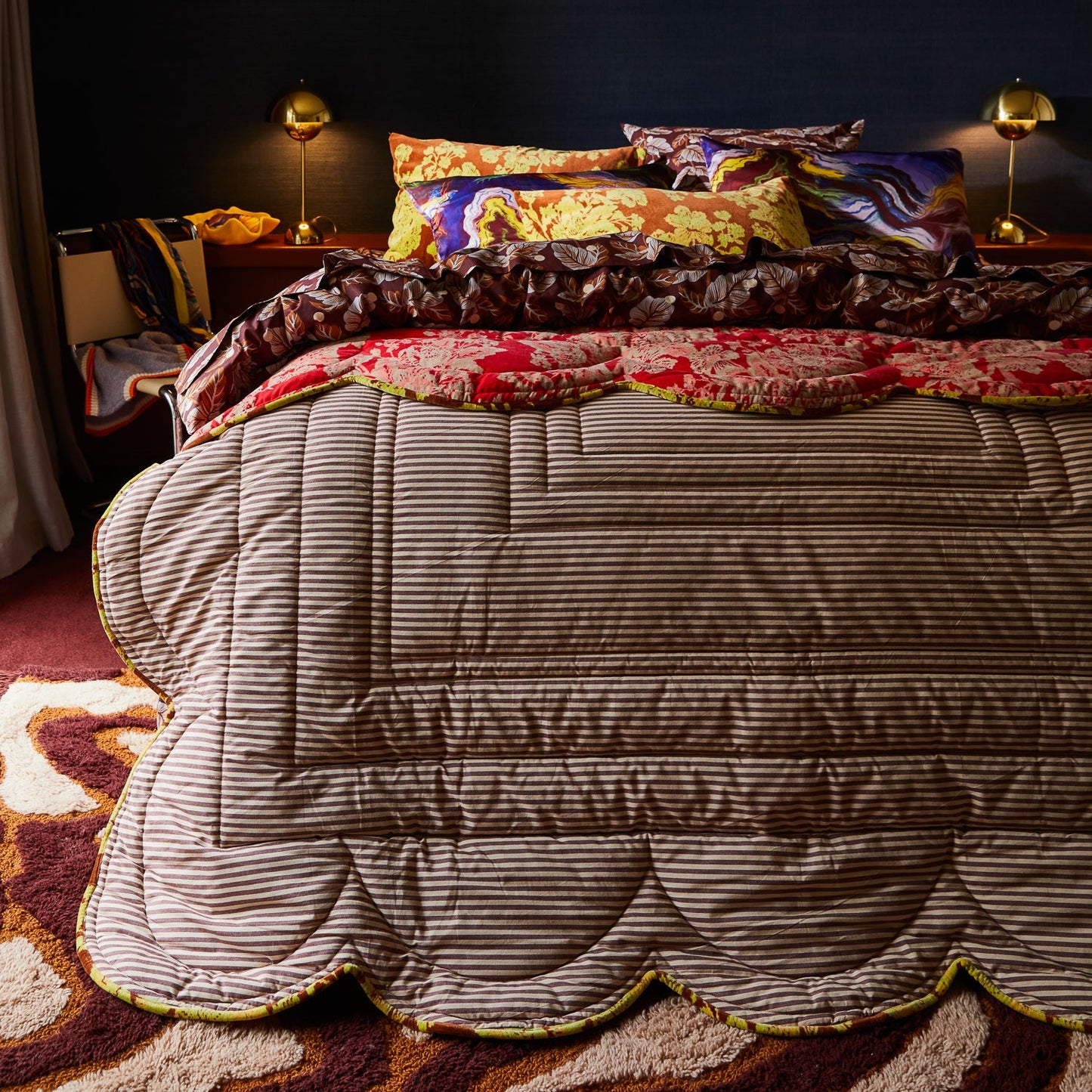 Sage X Clare - Hazel Scalloped Velvet Bedcover