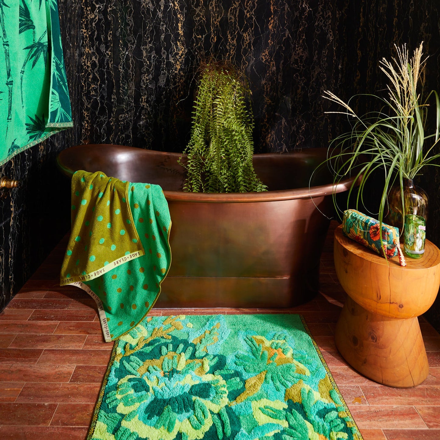 Sage X Clare - Eliza Bath Mat - Spring Green