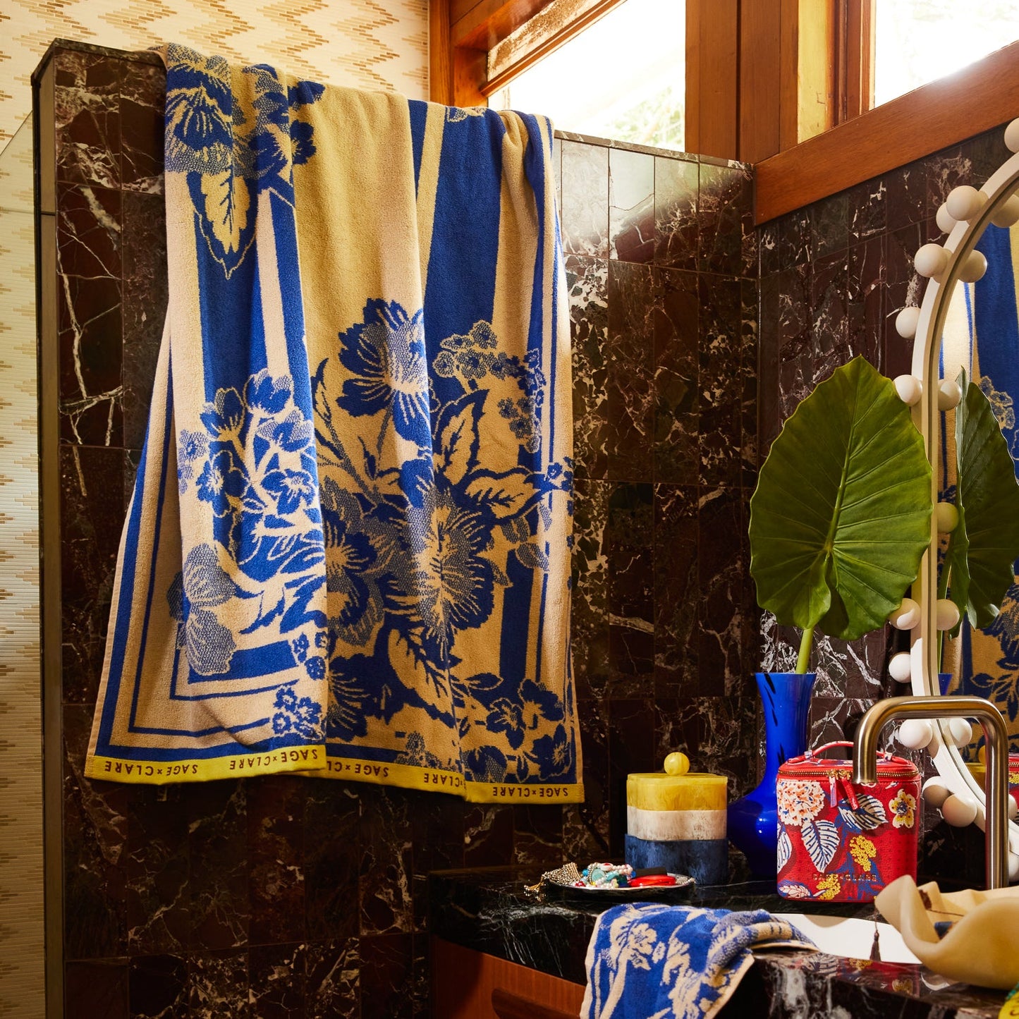 Sage X Clare - Eliza Bath Sheet - Ultramarine