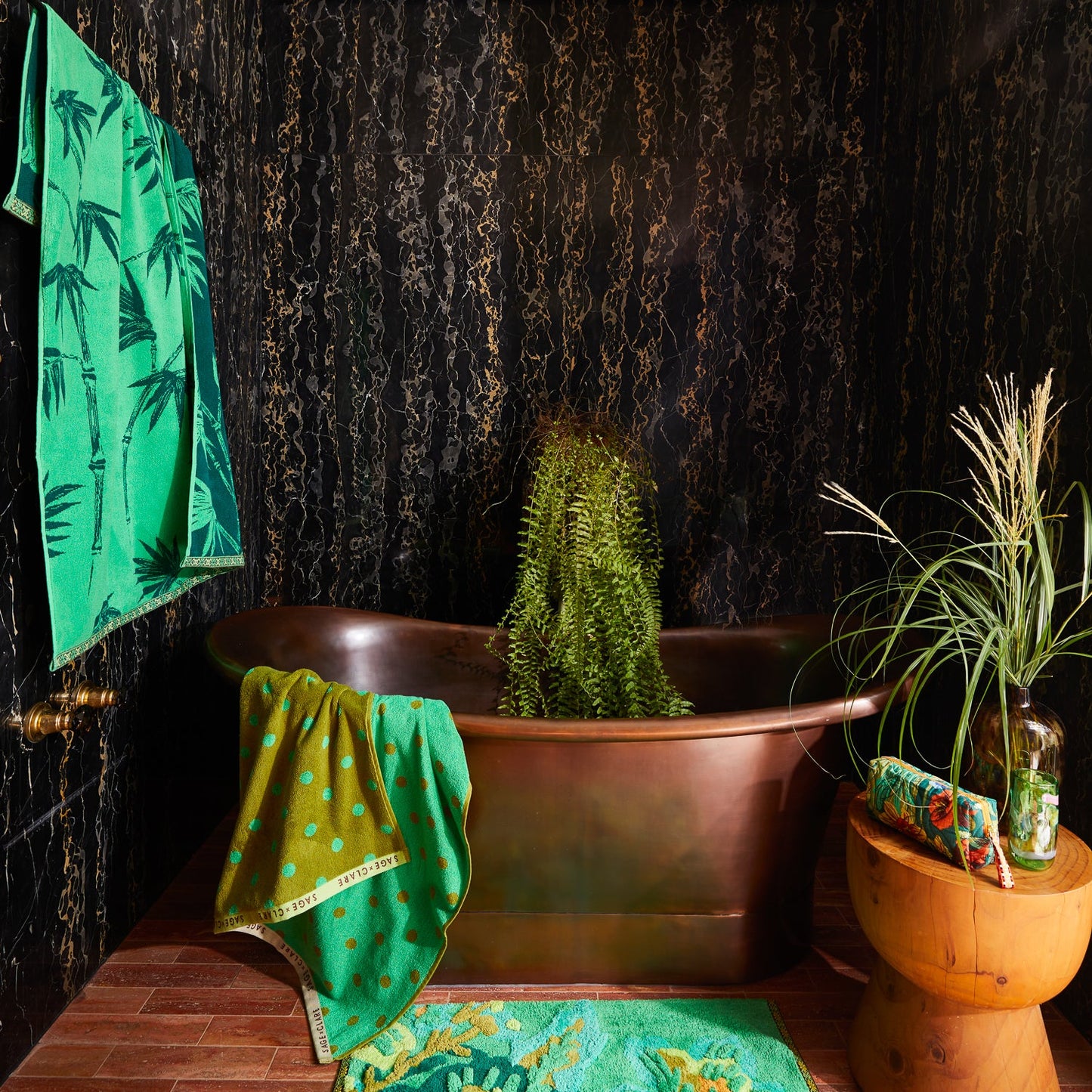 Sage X Clare - Aneta Bath Sheet - Spring Green