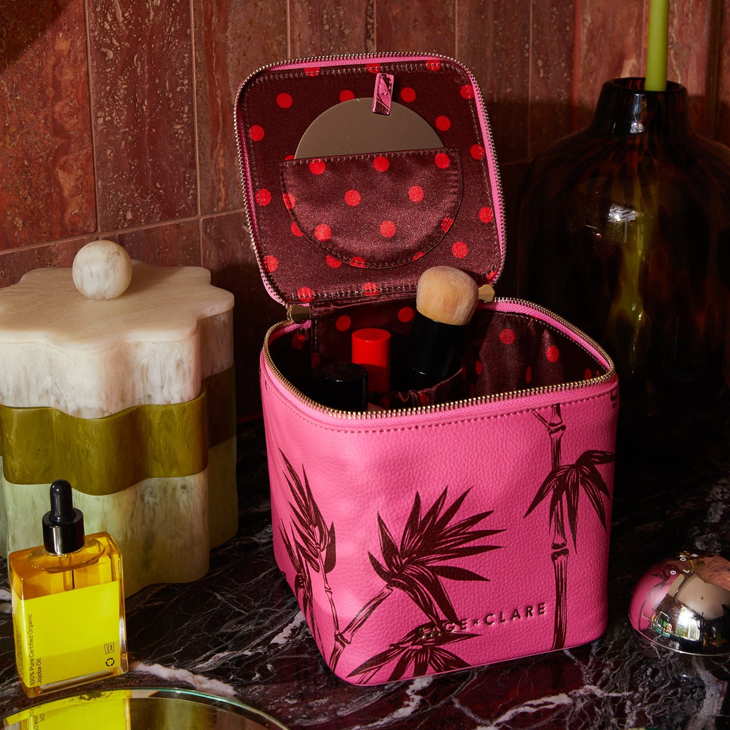 Sage X Clare - Aneta Small Vanity Case - Primrose