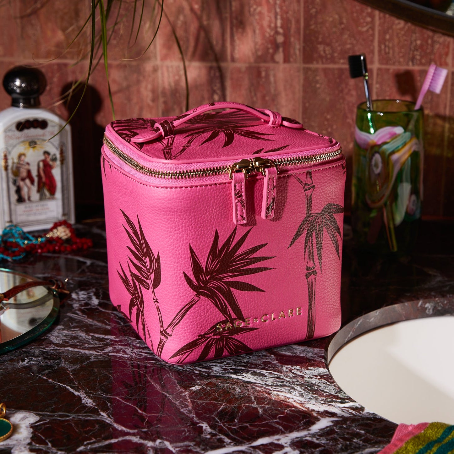 Sage X Clare - Aneta Small Vanity Case - Primrose