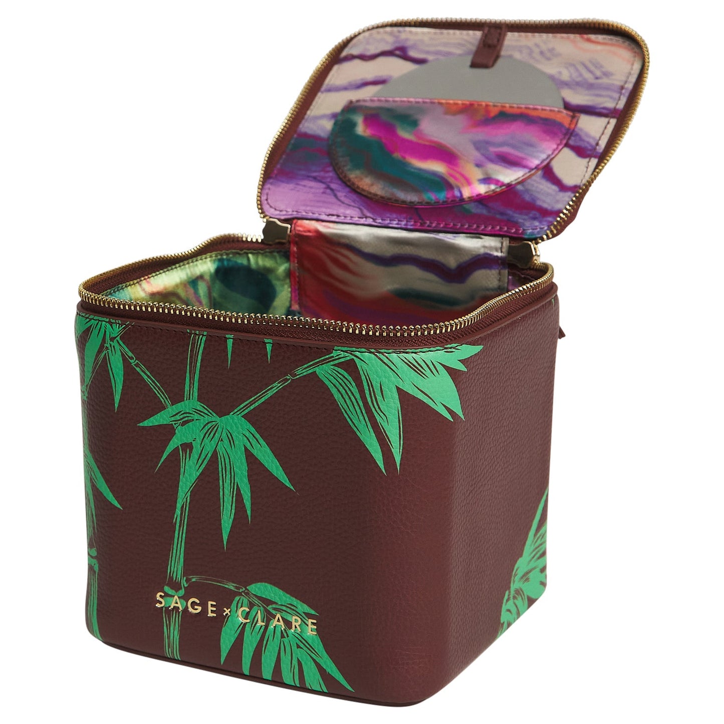 Sage X Clare - Aneta Small Vanity Case - Rosewood