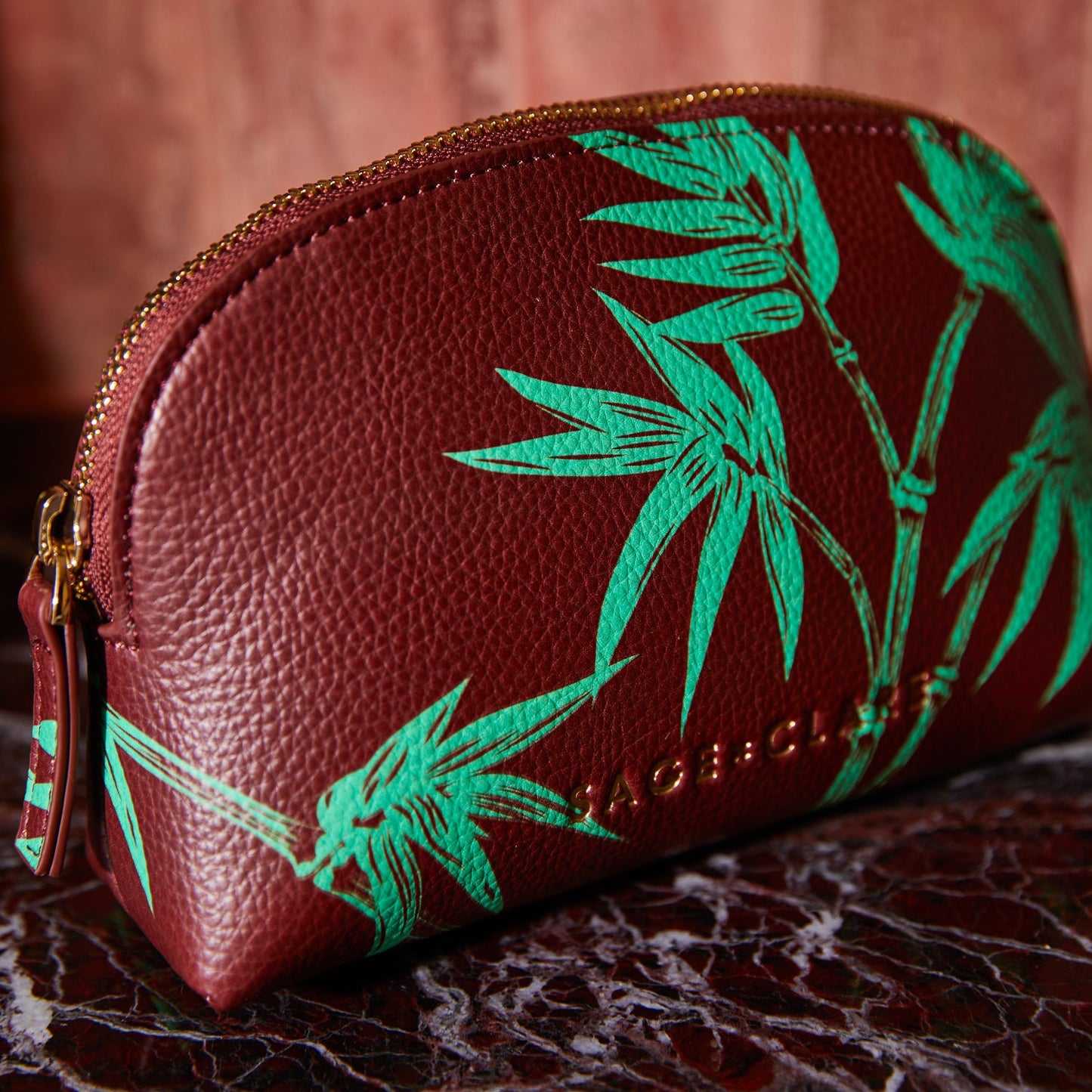 Sage X Clare - Aneta Cosmetic Pouch - Rosewood