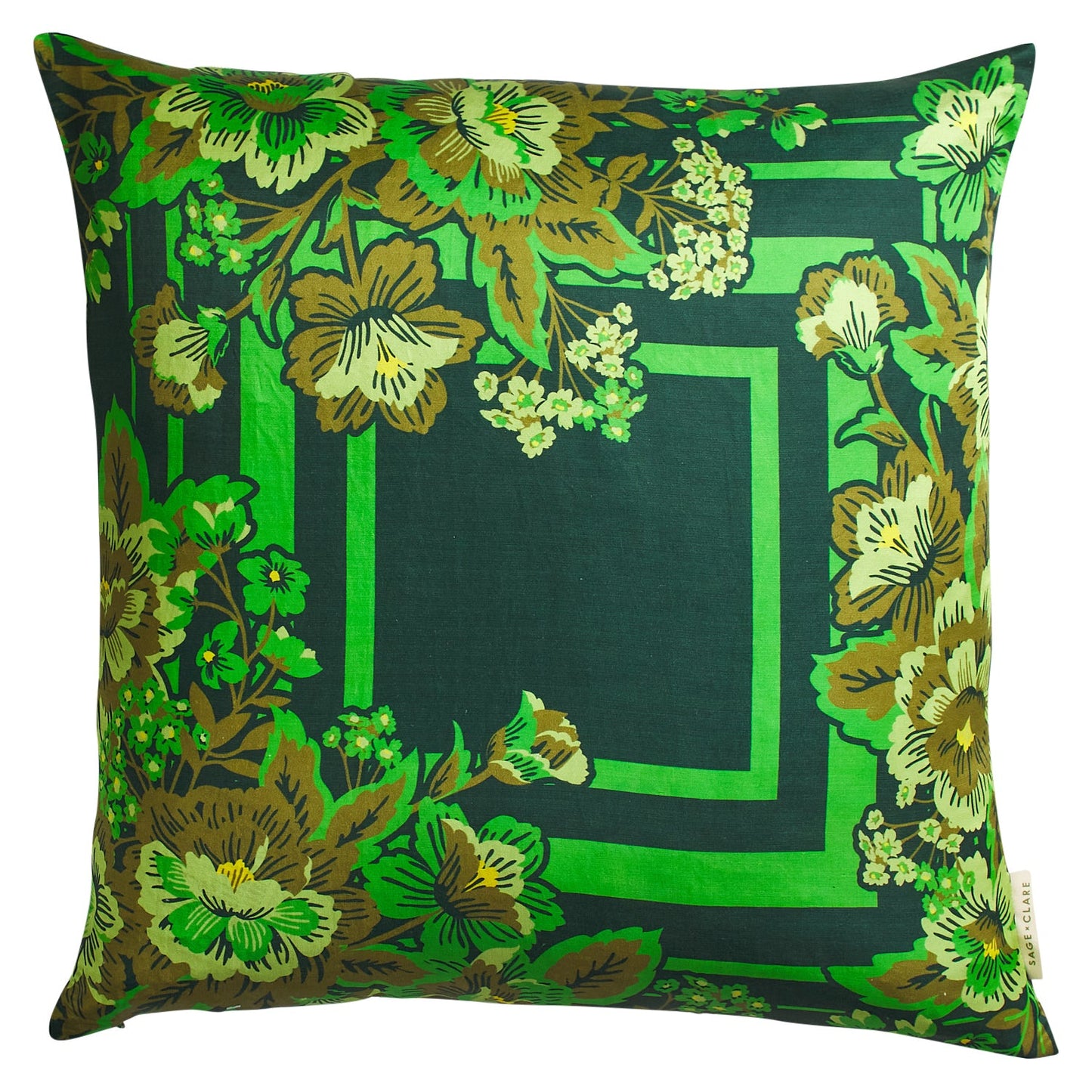 Sage X Clare - Eliza Silk Linen Cushion - Verdant